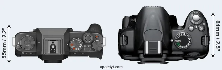 Compare X-T200 versus D3000 top