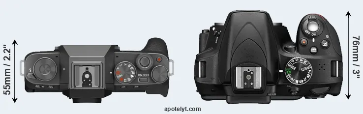 Compare X-T200 versus D3300 top