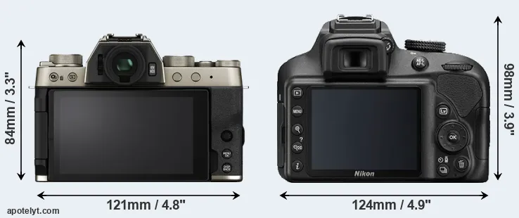 Comparison X-T200 or D3400 rear