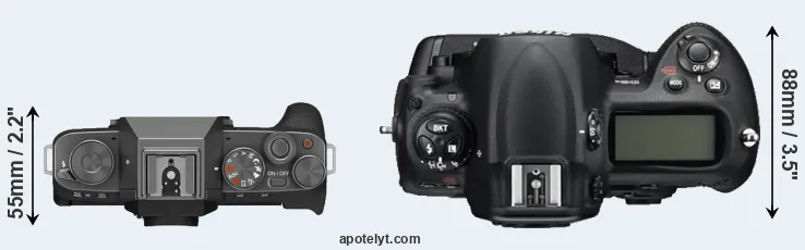 Compare X-T200 versus D3S top
