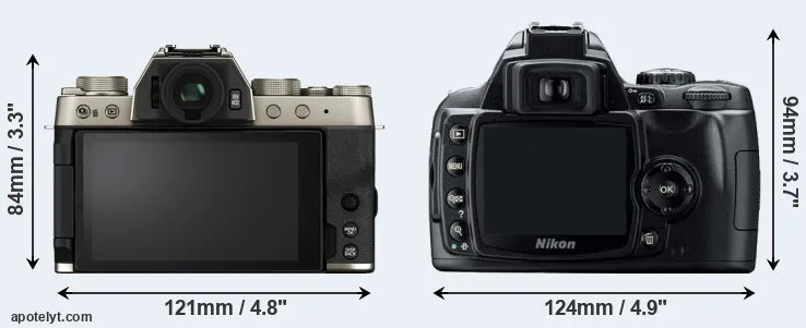 Comparison X-T200 or D40 rear