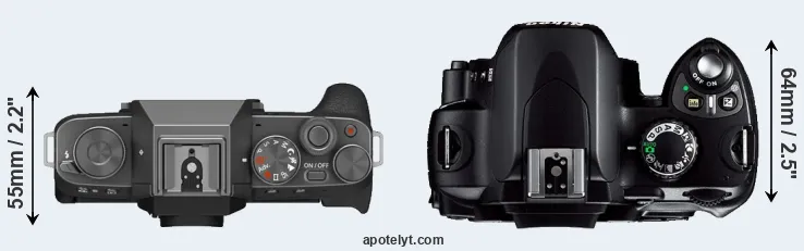 Compare X-T200 versus D40 top