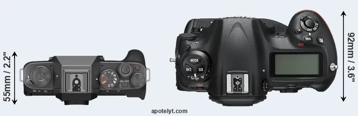 Compare X-T200 versus D5 top