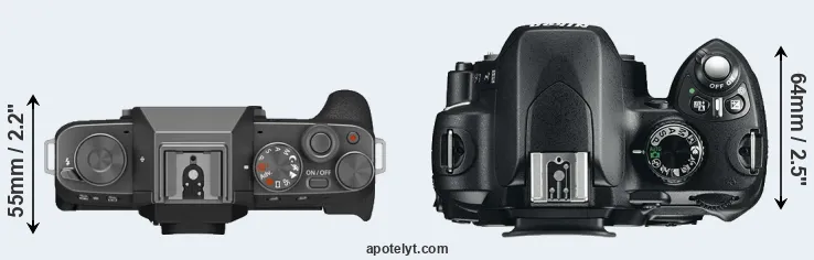 Compare X-T200 versus D60 top