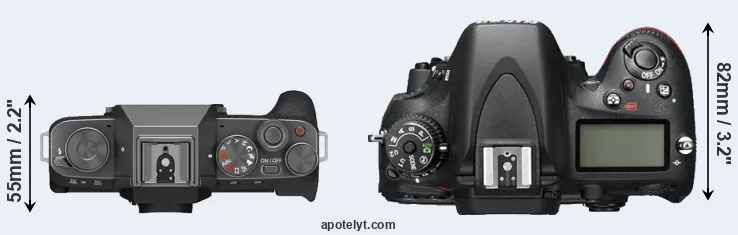 Compare X-T200 versus D600 top