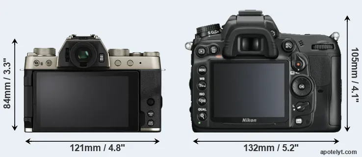Comparison X-T200 or D7000 rear