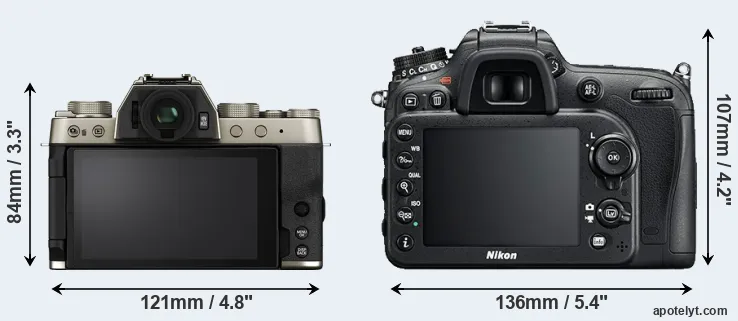 Comparison X-T200 or D7200 rear