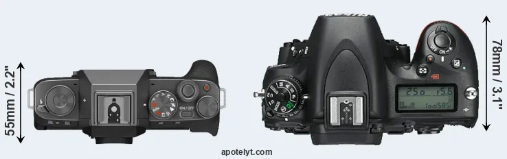 Compare X-T200 versus D750 top