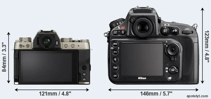 Comparison X-T200 or D800 rear