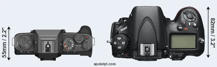 Compare X-T200 versus D800E top