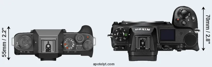 Compare X-T200 versus Z7 II top