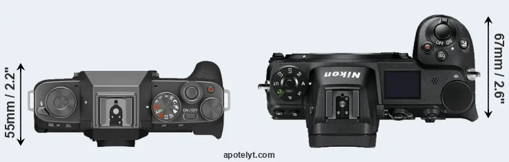 Compare X-T200 versus Z7 top