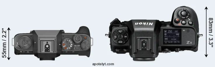 Compare X-T200 versus Z8 top