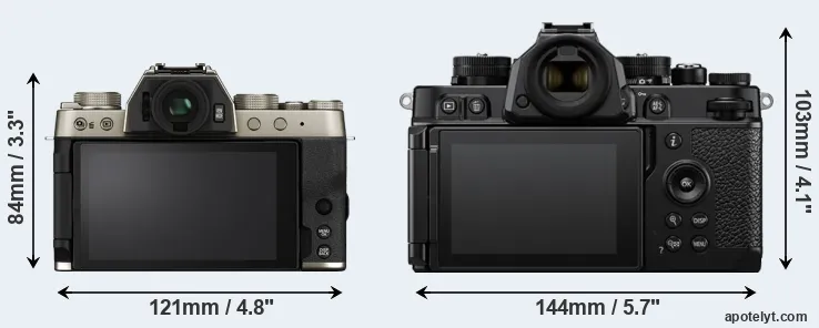 Comparison X-T200 or Zf rear