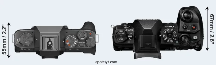 Compare X-T200 versus E-M1 II top