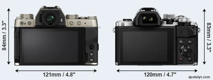 Comparison X-T200 or E-M10 II rear