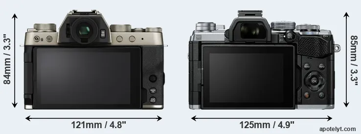 Comparison X-T200 or E-M5 III rear
