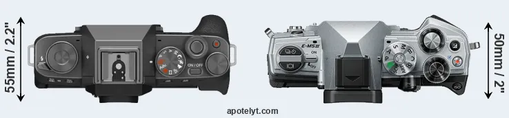 Compare X-T200 versus E-M5 III top