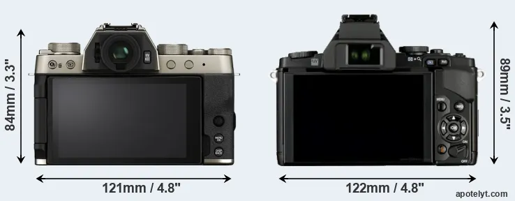 Comparison X-T200 or E-M5 rear