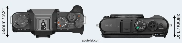 Compare X-T200 versus E-PL10 top