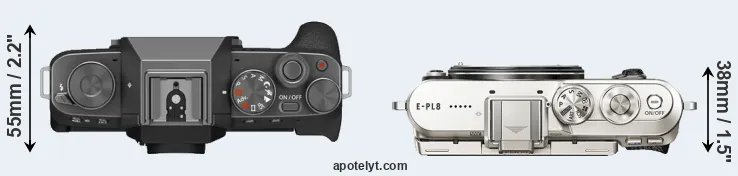 Compare X-T200 versus E-PL8 top