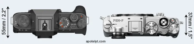 Compare X-T200 versus PEN-F top