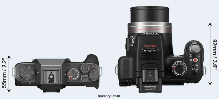 Compare X-T200 versus FZ100 top