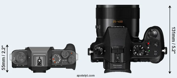 Compare X-T200 versus FZ1000 top