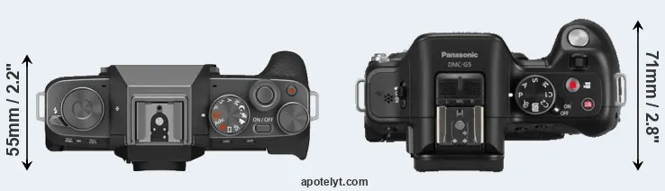 Compare X-T200 versus G5 top