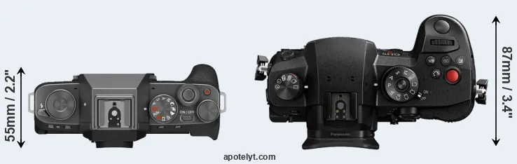 Compare X-T200 versus GH5 II top