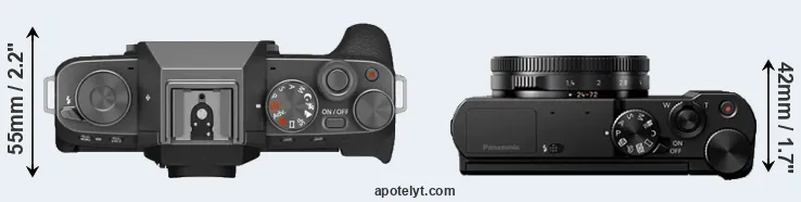 Compare X-T200 versus LX10 top