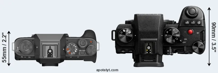 Compare X-T200 versus S5 II top
