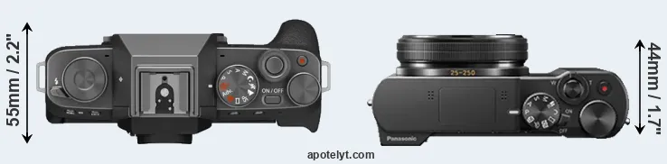 Compare X-T200 versus TZ100 top