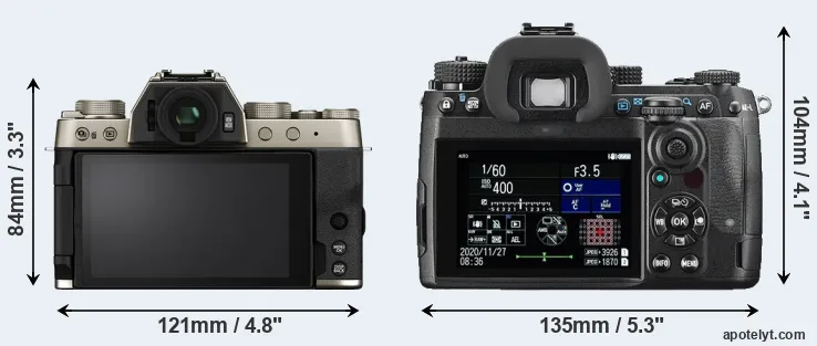 Comparison X-T200 or K-3 III rear