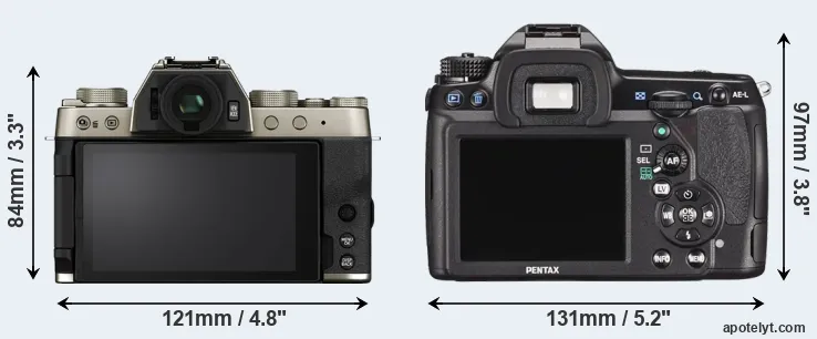 Comparison X-T200 or K-5 II rear