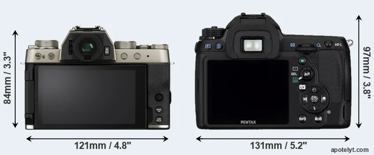 Comparison X-T200 or K-5 rear