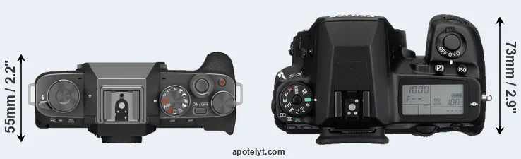 Compare X-T200 versus K-5 top