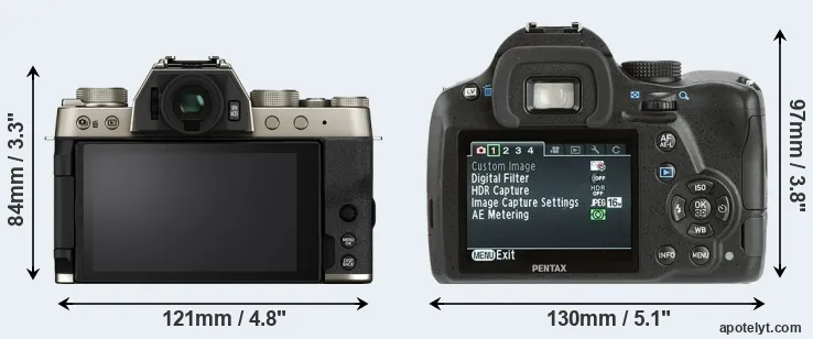 Comparison X-T200 or K-500 rear