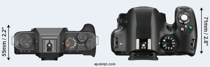 Compare X-T200 versus K-500 top