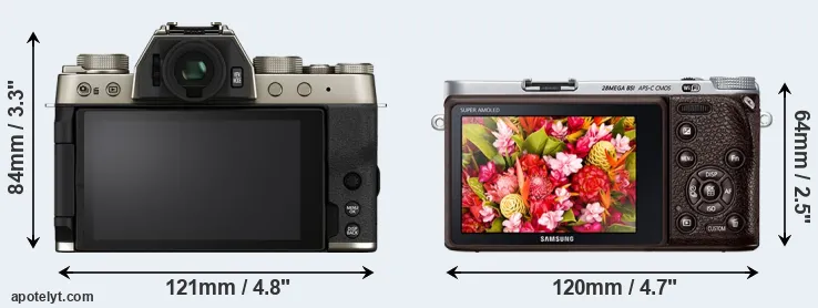 Comparison X-T200 or NX500 rear