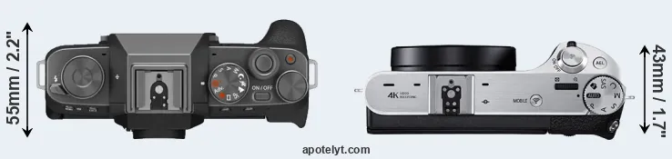 Compare X-T200 versus NX500 top