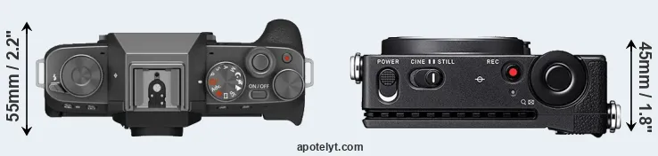 Compare X-T200 versus fp top