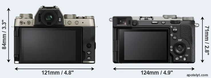 Comparison X-T200 or A7C R rear