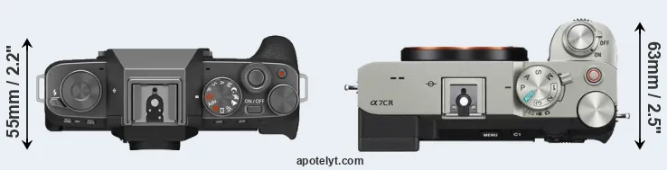 Compare X-T200 versus A7C R top