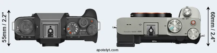 Compare X-T200 versus A7C top