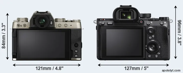 Comparison X-T200 or A7R IIIA rear