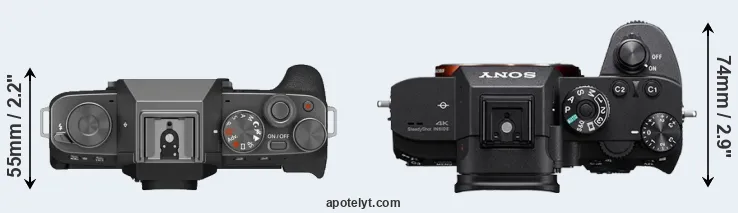 Compare X-T200 versus A7R IIIA top