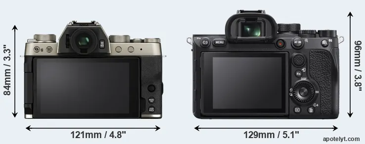 Comparison X-T200 or A7R IVA rear