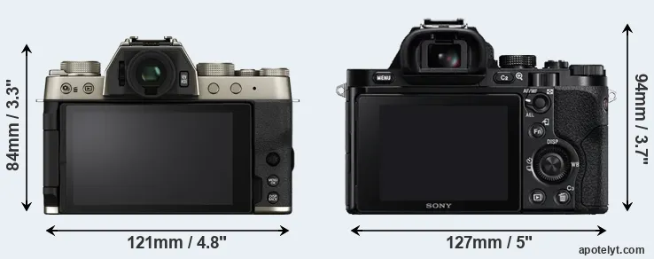 Comparison X-T200 or A7R rear