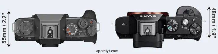 Compare X-T200 versus A7R top